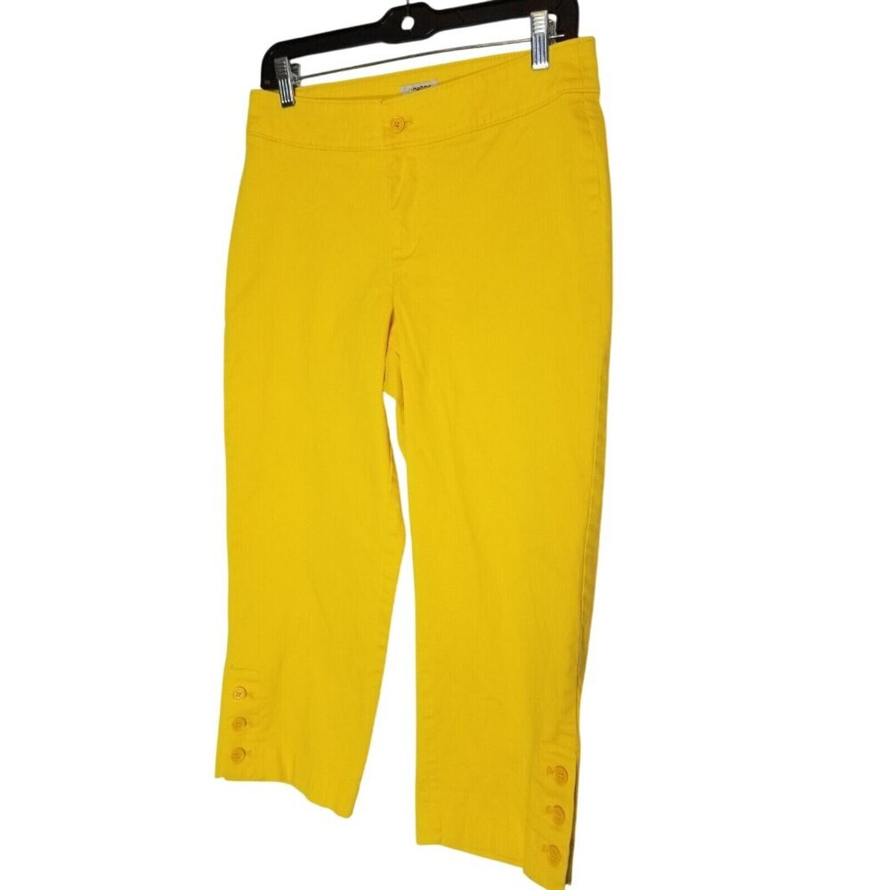 Monroe & Main Womens Yellow Cropped Pants Size‎ 8 High Waisted